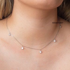 CZ Sterling Silver Necklace 18”